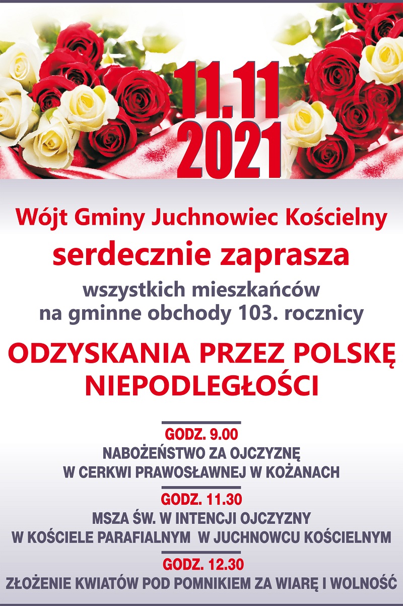 Gminne  obchody 103. rocznicy odzyskania przez Polskę Niepodległości