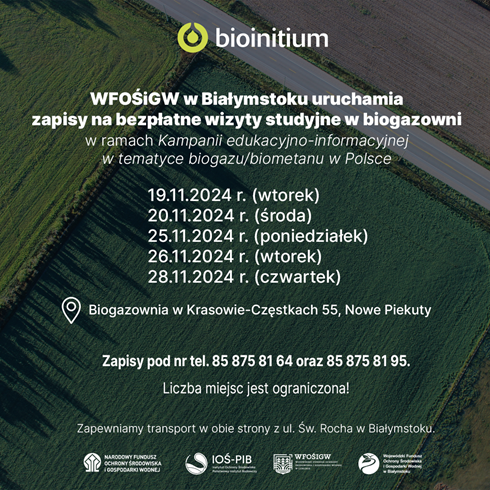 Zapisy na wizyty studyjne w biogazowni