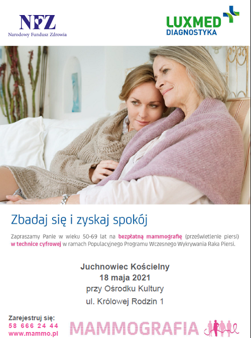 Badanie mamografia 18 maja 2021 Juchnowiec Kościelny